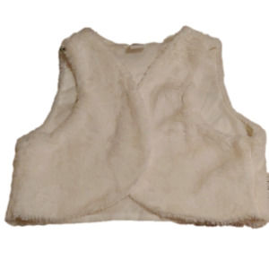 3/$25 SWEET Heart Rose Christmas White soft fake fur vest kids children